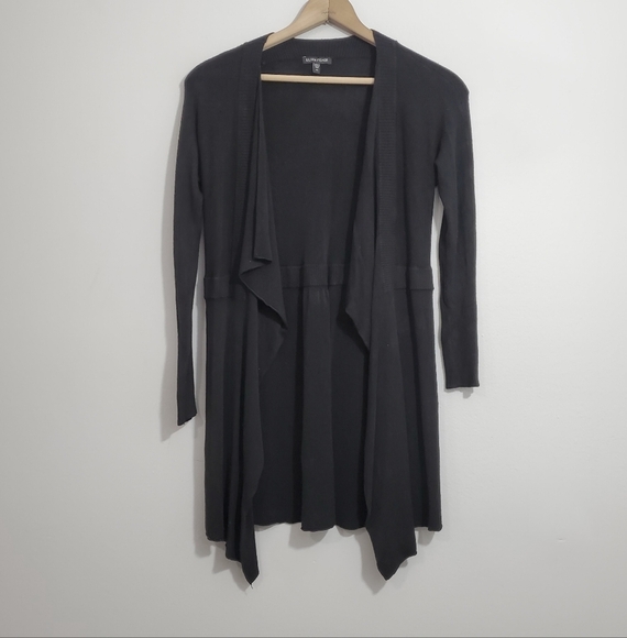 Eileen Fisher Solid Black Open Front Cardigan - Picture 1 of 3